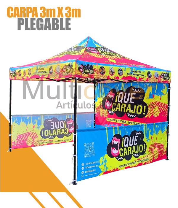 Carpa plegable 3x3 personalizada para eventos, ferias y activaciones de marca