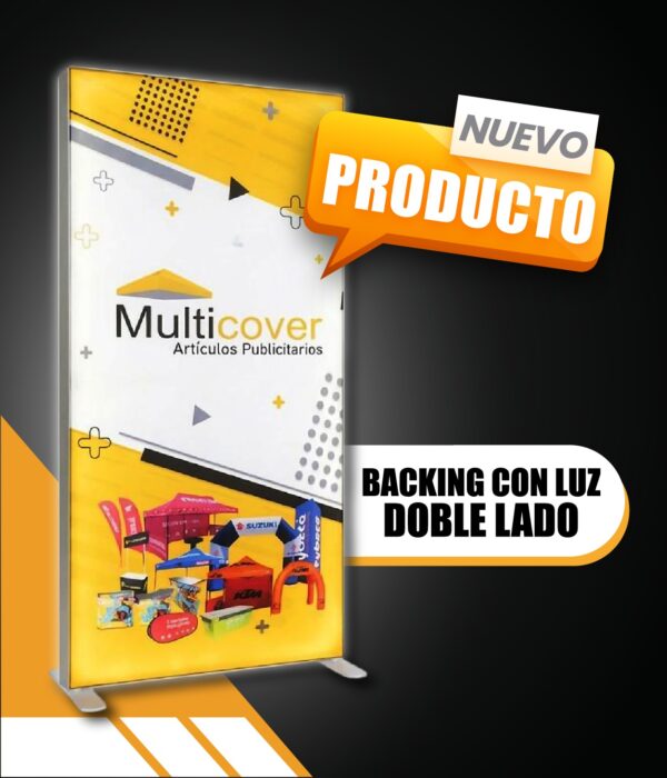 Backing con Luz Doble Lado personalizado para ferias, eventos y activaciones de marca