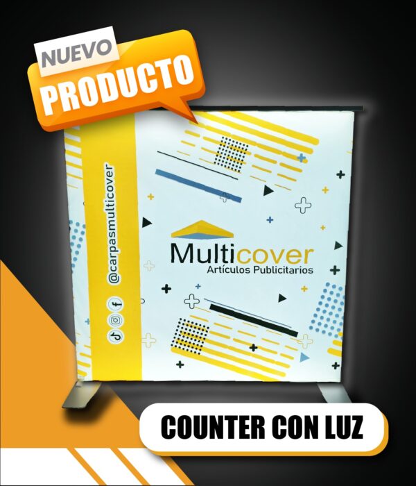 Counter con luz personalizado para ferias, eventos y activaciones de marca