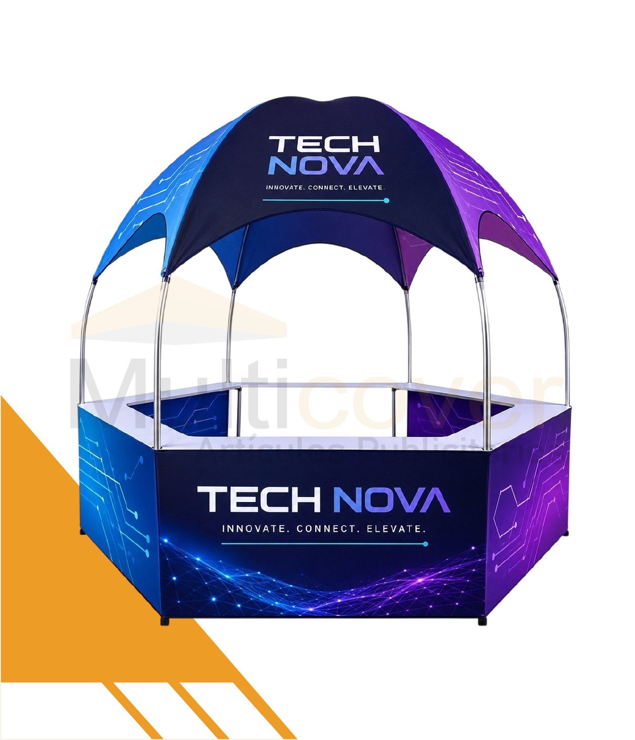 Carpa Domo 3x3 Multicover personalizada para ferias y eventos