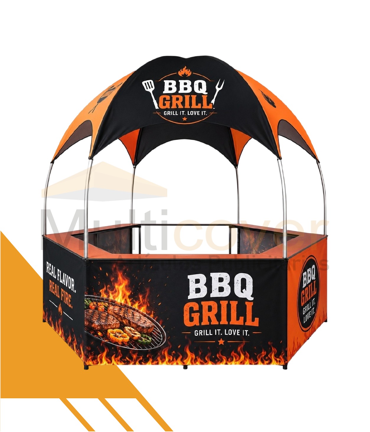 Carpa Domo 3x3 personalizada Multicover para ferias y eventos