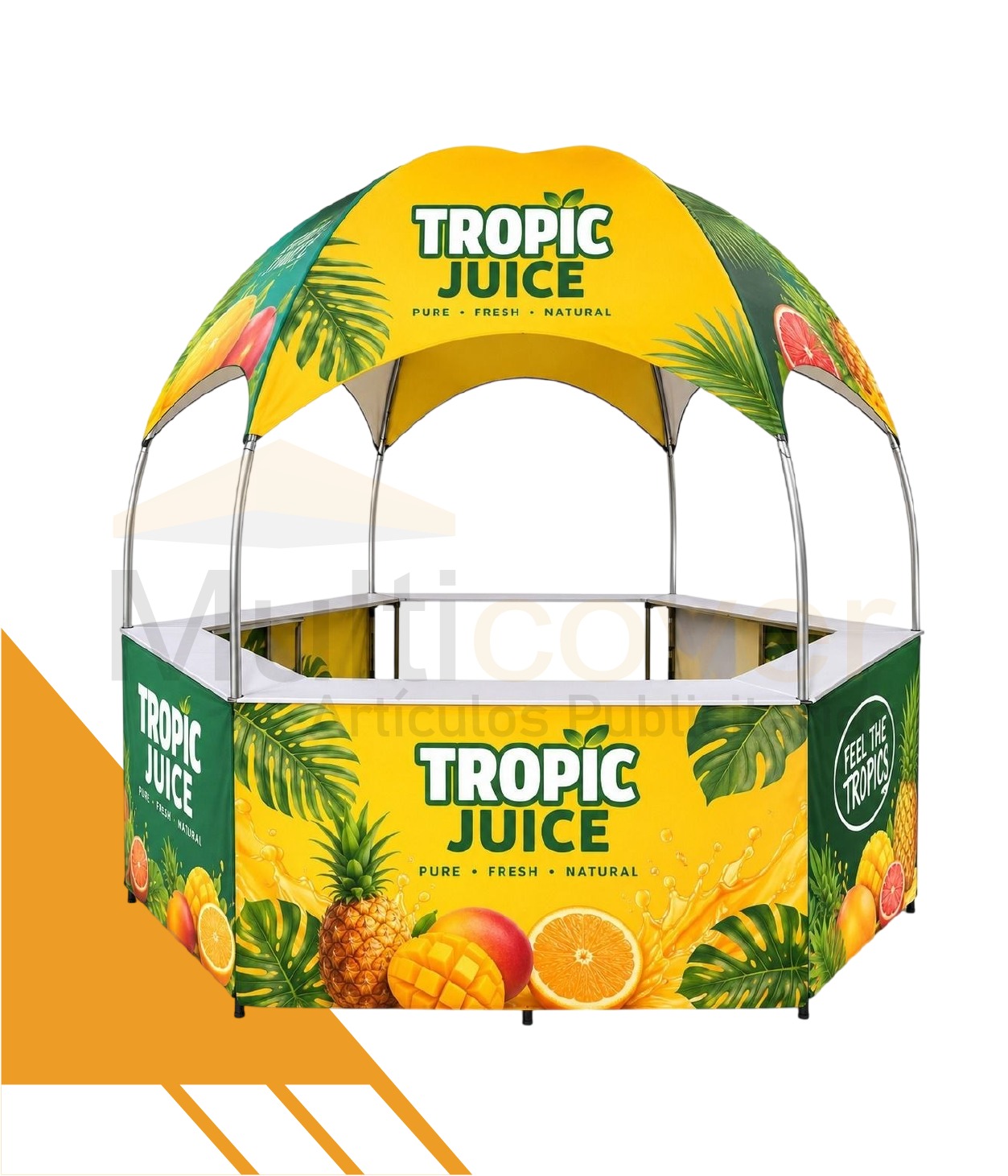 Carpa Domo 3x3 Multicover personalizada para ferias y eventos