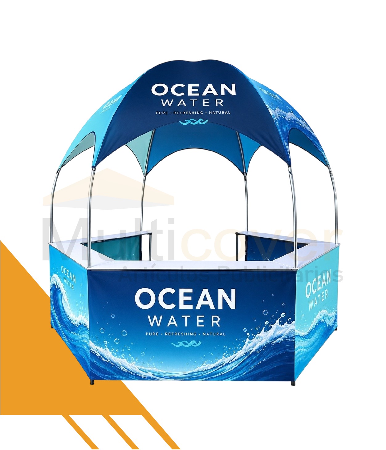 Carpa Domo 3x3 Multicover personalizada para ferias y eventos