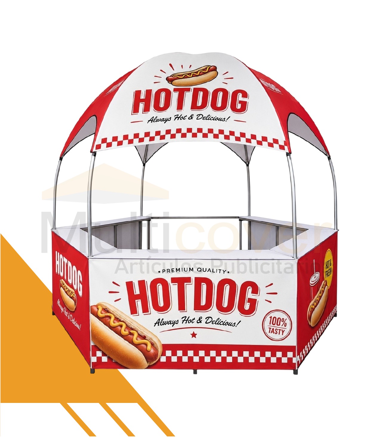 Carpa Domo 3x3 Multicover personalizada para ferias y eventos